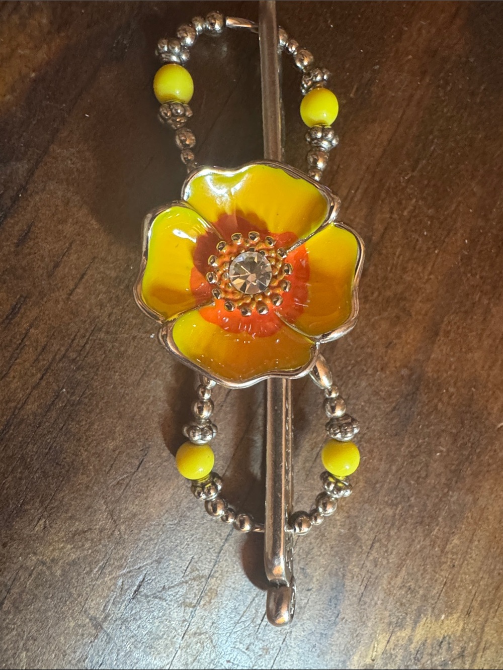 Lilla Rose medium Yellow & Orange Poppy Flower Hairclip - Women's Jewelry
